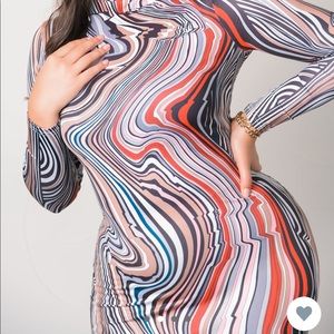 "Don`t Doubt Me" Printed Long Sleeve Midi Dress | 3X